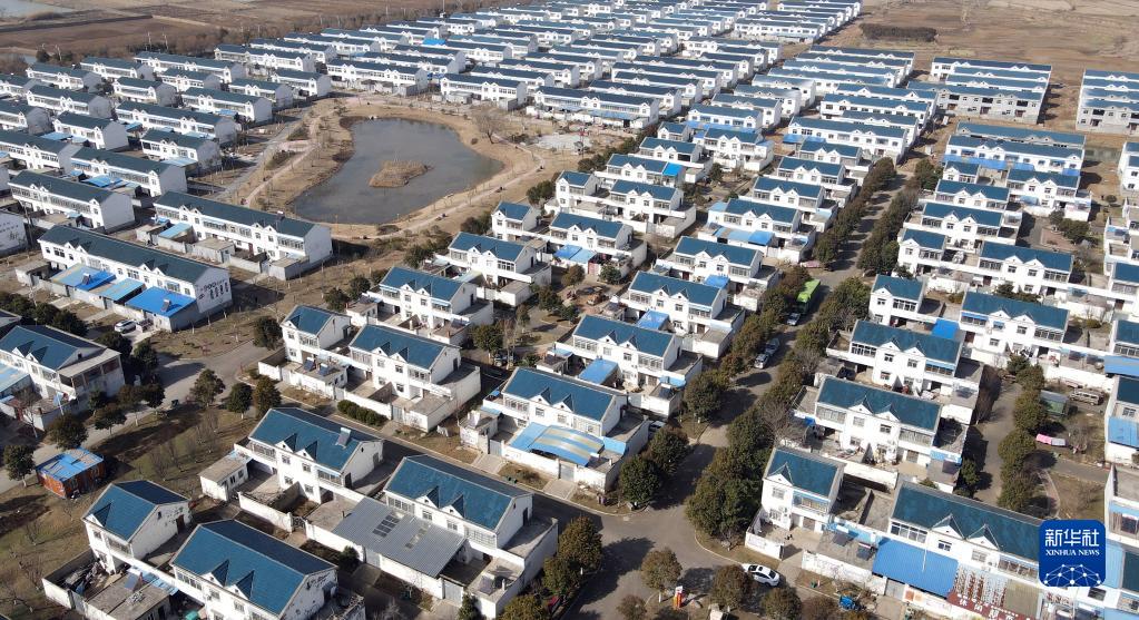 這是1月29日拍攝的安徽省滁州市鳳陽縣小崗村石馬小區（無人機照片）。新華社記者 周牧 攝